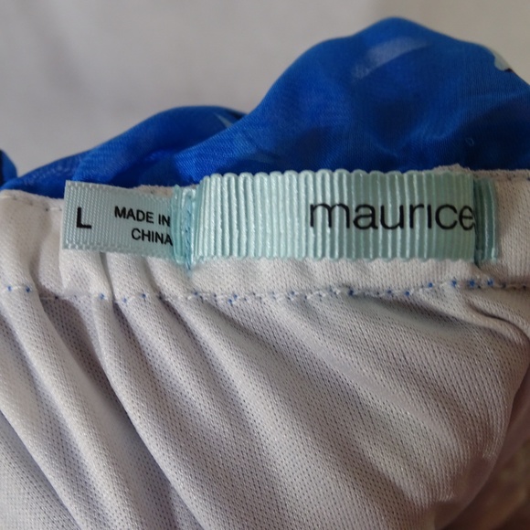 Maurices Strapless Tiered Ruffle Nautical Dress - Picture 4 of 6